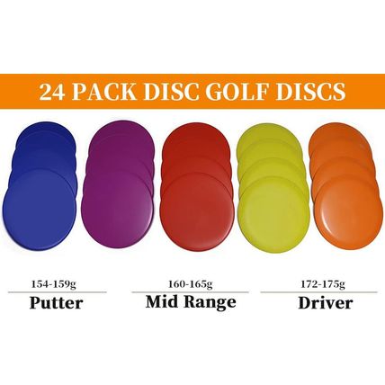 Disc Golf Starter Set - 24Pk (8 Putter, 8 Midrange, 8 Driver) - DIY Your Discs