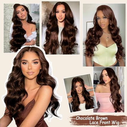 30 Inch Chocolate Brown Lace Front Wig Human Hair 13X6 Body Wave Lace Front Wigs