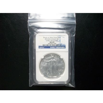 2014(W) NGC Silver Eagle Early Releases Struck at West Point Mint MS69