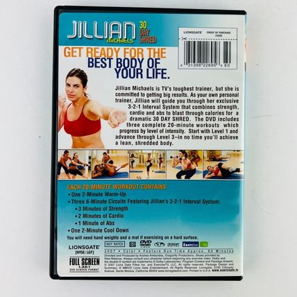 Jillian Michaels: 30 Day Shred DVD Fitness Exercise Workout Aerobic Fitness