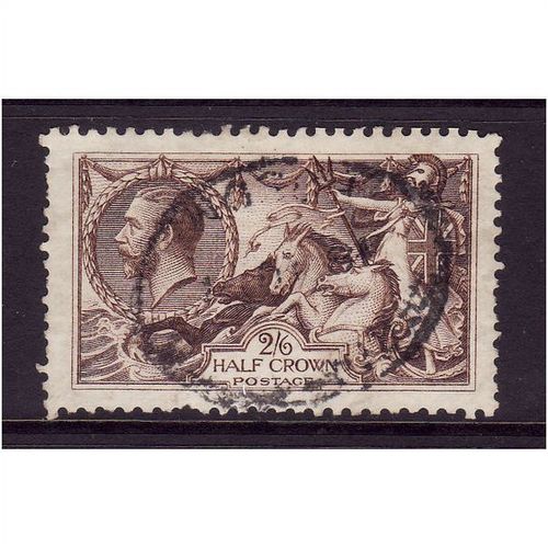 GREAT BRITAIN 1918 SG 413a 2s 6d OLIVE BROWN SEA HORSE USED #2