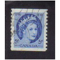 1954 canada queen elizabeth11 5c f/u sg467c