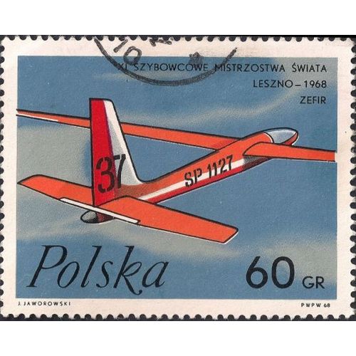 POLAND, AIR, Zephyr glider, blue 1968, 60gr