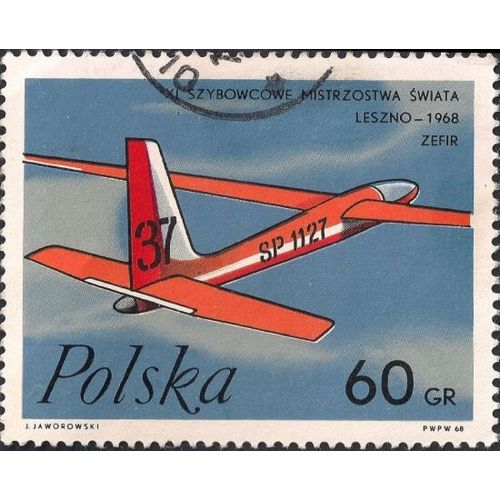 POLAND, AIR, Zephyr glider, blue 1968, 60gr