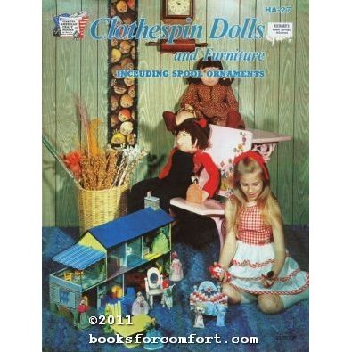 Clothespin Dolls and Furniture Including Spool Ornaments HA-27