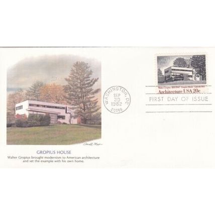 United States 1982 Gropius House FDC Washington DC Cancel unaddressed VGC