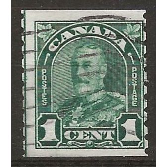 Canada 1931 SG305 1c Green IMP x Perf 8.5 Coil Stamp Good Used ..
