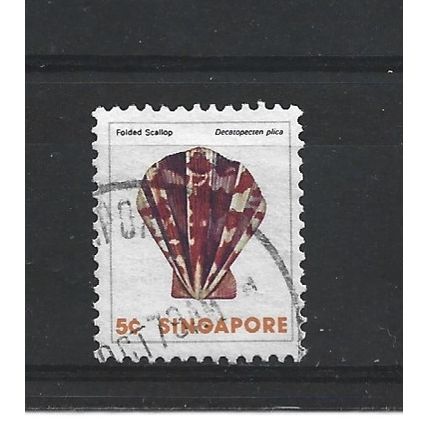 Singapore.SG290 5c Folded or Plicate Scallop.Fine Used.Jun25