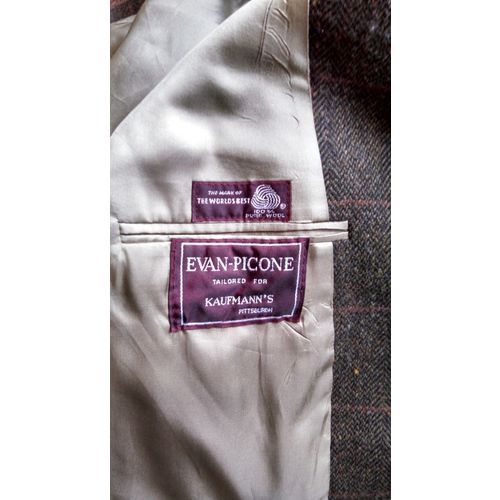 Evan Picone mans brown vintage tweed sport coat US size 34 made for Kaufmans PGH