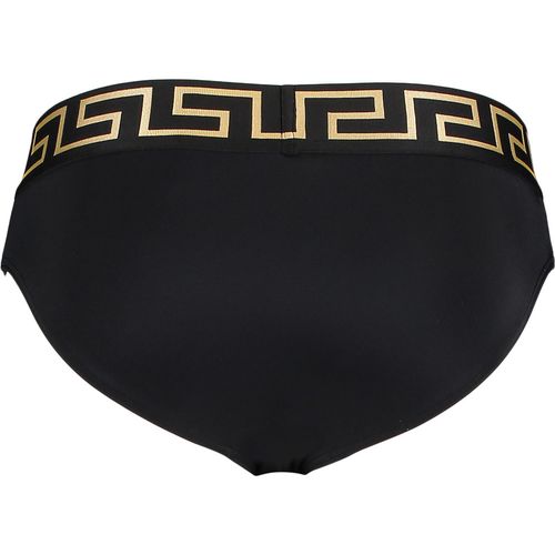 VERSACE BEACHWEAR Black and Gold Grecia Fret Patterned Swimming Brief BNWT *RARE