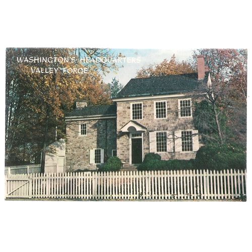 WASHINGTON'S HEADQUARTERS, VALLEY FORGE, PENNSYLVANIA unused postcard =