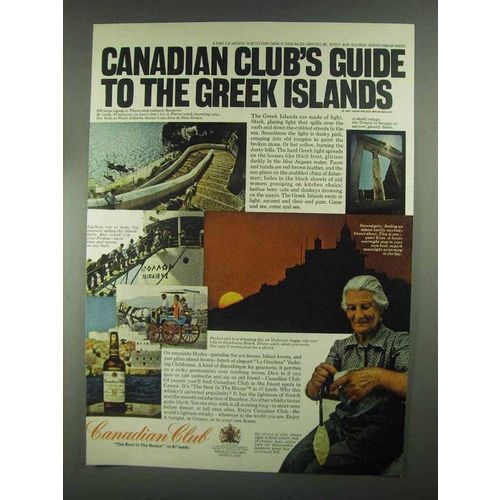 1967 Canadian Club Whisky Ad - Guide to Greek Islands