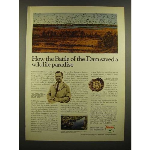 1967 Sinclair Oil Ad - The Battle of The Dam Saved a Wildlife Paradise