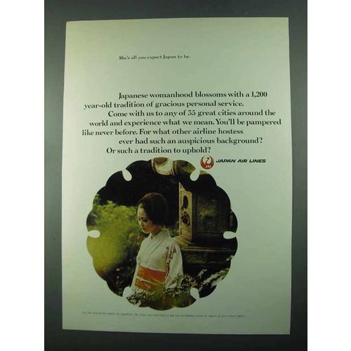 1969 JAL Japan Air Lines Ad - She's All You Expect