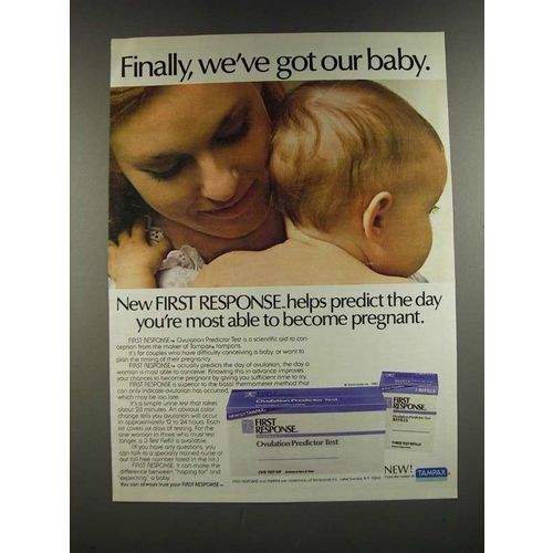 1986 First Response Ovulation Predictor Test Ad - Finally, We've Got Our Baby
