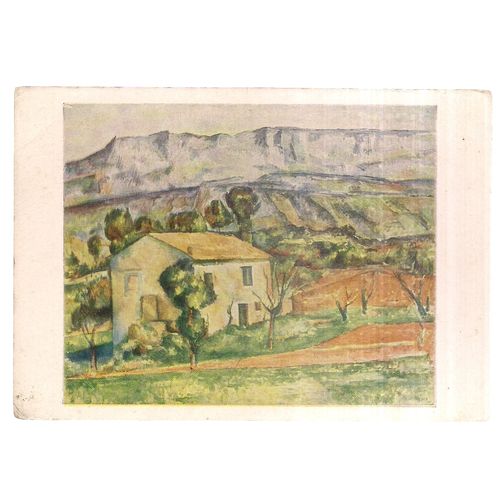 THE HOUSE ON THE HILL painting by PAUL CEZANNE painting unused postcard /