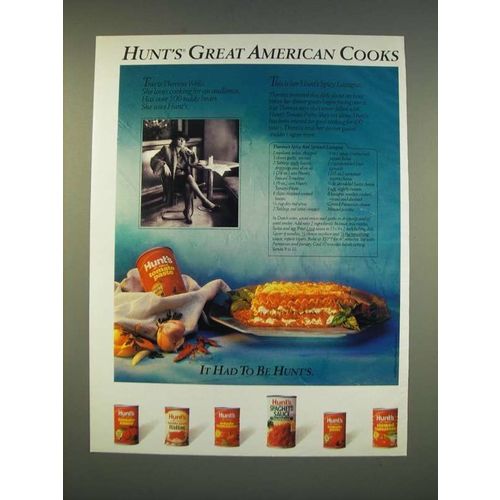 1990 Hunt's Tomato Paste Ad - Theresa's Spicy Red Spinach Lasagna