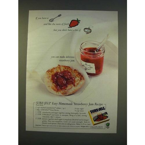 1990 Sure-Jell Ad - Easy Homemade Strawberry Jam Recipe