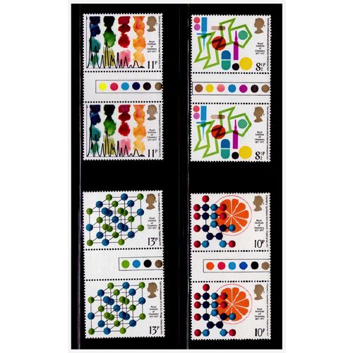 Great Britain 1977 - Royal Institute of Chemistry TL Gutters - MNH SG1029-1032