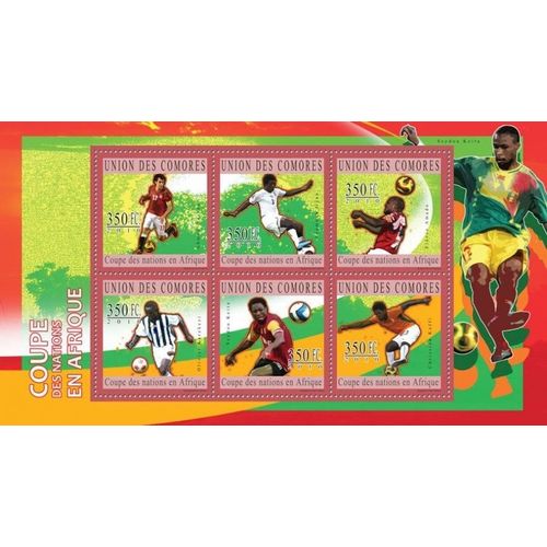 COMORES 2010 SHEET MNH AFRICAN NATIONS CUP FOOTBALL PLAYERS SOCCER SPORTS 2