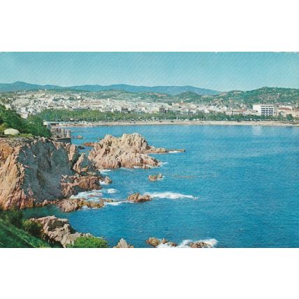 San Feliu de Guixols Panorama Spain Postcard posted 1962 VGC