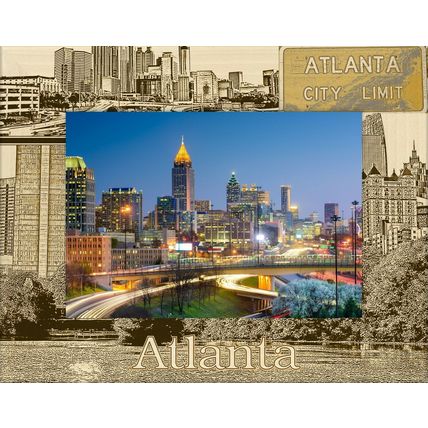 Atlanta Georgia Laser Engraved Wood Picture Frame Landscape (3 x 5)