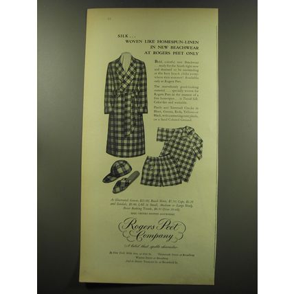 1949 Rogers Peet Beachwear Advertisement - Silk woven like homespun-linen
