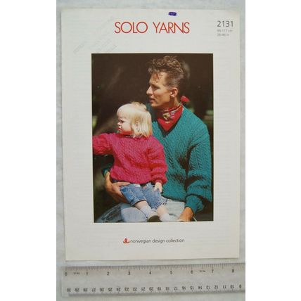 Vintage: Solo Yarns 2131 family sweaters, DK, 26-46 inch, 66-117 cm