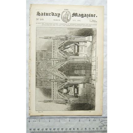 1834 The Saturday Magazine No. 109 Westminster Abbey, Dorado, loan funds