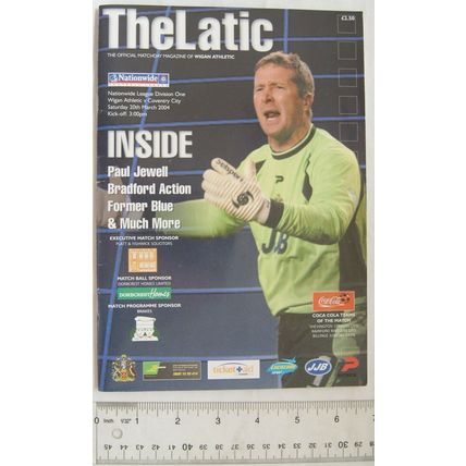 2004 programme Wigan Athletic v. Coventry City, centrefold Mike Flynn