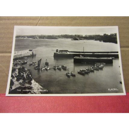 THE HARBOUR, NEWQUAY, CORNWALL. unused vintage postcard. RP by Valentine #