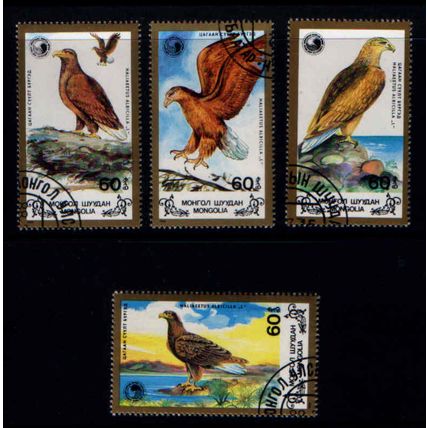 MONGOLIA 1988 SEA EAGLES SG 1963 / 1966 SET 4 VALS FINE USED