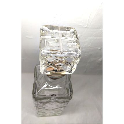 Vintage Crystal Whiskey Decanter Bottle Cork Stopper Top/ Square Bottle