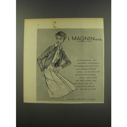 1956 I. Magnin & Co. Vin Draddy Golfer Advertisement - Now it's sweatered