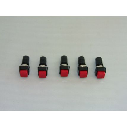 5 x SCI R13-23B RED square Latching Red Push Switch