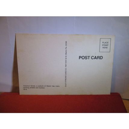 COCONUT GROVE, a suburb of MIAMI, FLORIDA .. unused postcard #