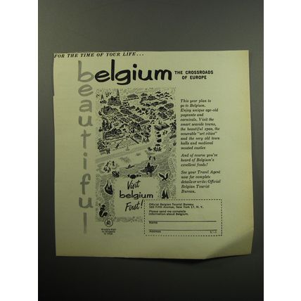 1957 Belgium Tourism Ad - For the time of your life