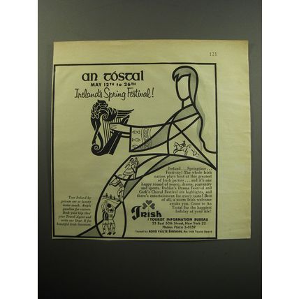 1957 Irish Tourist Information Bureau Ad - An Tostal May 12th to 26th