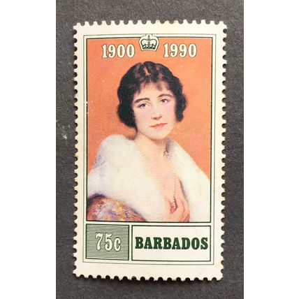 Barbados 1990 90th birthday of the Queenmother. SG 919 75c Her portrait from1923