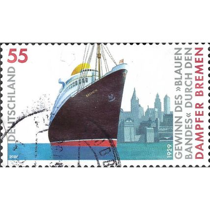 GERMANY, Passenger ship Bremen, New York, blue 2004, 0.55, #5