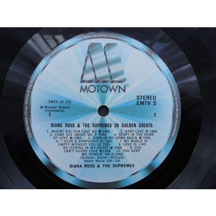 Diana Ross & The Supremes 1977 Motown Vinyl LP 20 Golden Greats