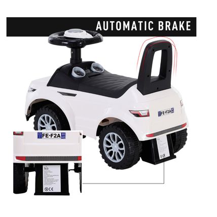 Ricco 3-in-1 Ride On Car Foot To Floor Slider Toddler w/ Horn Steering White