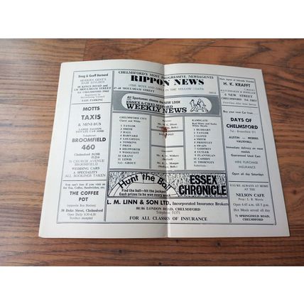1972/73 Chelmsford City vs Ramsgate - Southern League * FREE P&P *