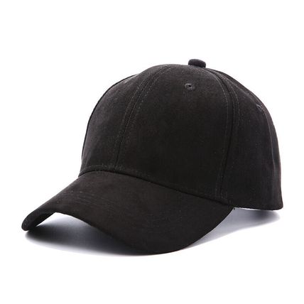 Cap Adjustable Strapback Hat For Men Women Solid Color Suede Leather Baseball