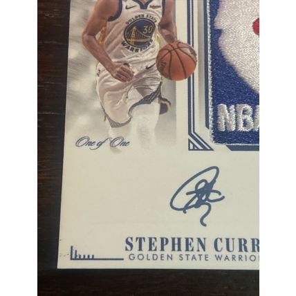 Stephen curry national treasures nba logo patch Rp auto 1/1