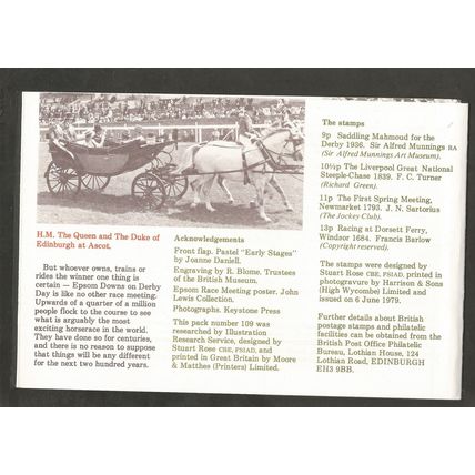 Horseracing Mint Stamp Set Presentation Pack Number 109