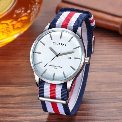 CAGARNY 6865 Concise Style Ultra Thin Waterproof Quartz Wrist Watch with Striped