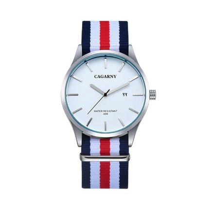 CAGARNY 6865 Concise Style Ultra Thin Waterproof Quartz Wrist Watch with Striped