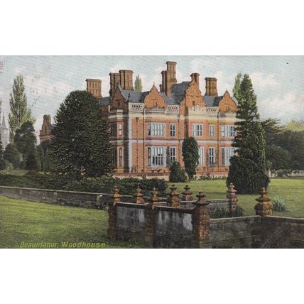B883 WOODHOUSE, BEAUMANOR COLOURED PRINTED POSTCARD