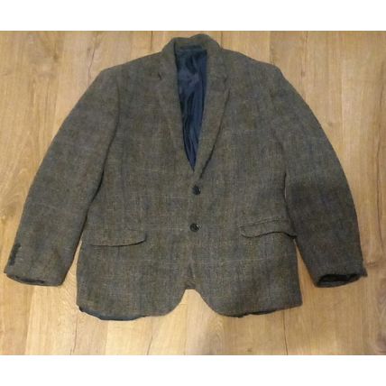 Mens Harris tweed 100% Pure Wool Jacket Blazer size 44 small by TU